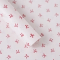 White translucent wrapping paper with repetitive red bow patterns in a roll format - 【Pink Base Red Bow】20 Sheets 50*70cm
