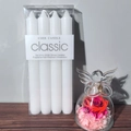 Classic white unscented 20cm dinner candles in 4-pack dripless and smokeless design - 4Pcs Set / Pure White