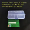 Compact transparent 5-compartment PP storage box measuring 12.7x6.5x2.2cm for small items - Small 10-Compartment Empty Box (No Inserts) 12.7x6.5x2.2cm