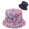 Reversible bucket hat featuring floral leopard print and a minimalist black side - Rose Leopard Print (Style 2)