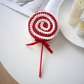Rot-weißer Glitzer-Weihnachtszuckerstangen-Anhänger mit Schleife, Größe 29x14,5cm - Großer Riegel
