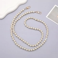 Tracolla in perle e strass con chiusure a moschettone dorate per borse e cellulari - Stile Perle e Strass / K015 Catena di Perle Tracolla Oro / Oro