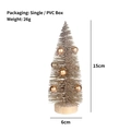 Mini albero di Natale dorato da 15cm con aghi luccicanti e base tonda in legno - 15*6cm