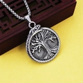 Collar vikingo Árbol de la Vida de acero inoxidable con colgante serpiente Ouroboros - Árbol De La Vida Ouroboros & Cadena de Acero