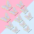 Colorful 3D tulle butterfly cake decorations with gold stamping in four assorted sizes - Purple Butterfly Material Kit