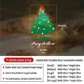 Size chart for P-SD386 Christmas tree static window decals showing five dimensions - S (30x50cm) / Classic Green (P-SD386)