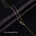 18K gold-plated stainless steel O-chain necklace with adjustable bead and K18 hallmark - Universal O-Chain / Gold