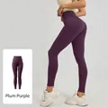 Leggings de yoga taille haute Purple Plum avec contrôle du ventre et design galbant - Prune violette