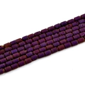 Macro detail of purple geode agate barrel beads with natural crystalline texture - Barrel Beads 6x8mm/23pcs / Electroplated Purple