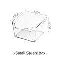 Small clear acrylic display box 9.6x6.2cm with front U-notch and anti-slip base - Small Square Box / Clear
