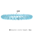 Light blue cat eye stone bead bracelet with 6mm diameter beads and 19cm elastic band - Light Blue Cat Eye (FD6821) / 6mm/19cm