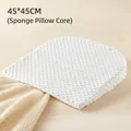 Cuscino neonato anti-reflusso bianco in tessuto puntinato con anima in spugna - Cuscino Inclinato Semicircolare con Velluto a Grana Bianca Doppio Lato