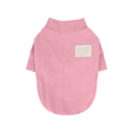 Pink dog t-shirt with bear patch made of soft cotton blend for small pets - S / Pink