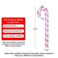 Pink and white 40cm PVC Christmas candy cane ornament with spiral glitter stripes - 40CM Pink & White Electroplated Glitter Candy Cane