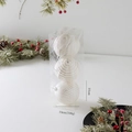 Set da tre palline di Natale bianche testurizzate da 10 cm in scatola regalo in PVC - 10cm Bianco Texture Geometrica (Confezione da 3)