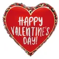 18 inch red heart foil balloon with leopard print edge and Valentine's Day greeting - 18 Inch Heart Leopard English Valentine TX081