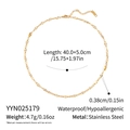 Detail of 40cm stainless steel gold chain showing 0.38cm width and 5cm extension - Gold Necklace (YYN025179)