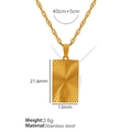 Collana dorata in acciaio inossidabile con pendente rettangolare e specifiche misure - XL164 Collana rettangolare dorata