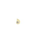 S925 sterling silver gold plated teardrop stud earring with a round cubic zirconia - Teardrop Shape - Gold (RHE961G)