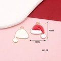 Detail of Christmas hat charms showing 20mm height and golden texture on reverse side - Christmas Hat Style 2