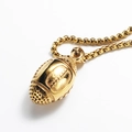 3D Goldene American Football Halskette aus Edelstahl mit poliertem Finish für Herren - Nur Anhänger / Gold