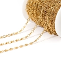 Rouleau de chaîne à lèvres de 4,5mm en acier inoxydable plaqué or 18 carats pour bijoux - Chaîne à Lèvres Largeur 4,5mm Nœud Papillon Surface Lisse / Doré