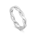 Anello intrecciato in argento lucido in acciaio inossidabile dal design minimalista - US 5 / Argento