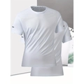 Men's white quick-dry sports t-shirt with breathable mesh fabric for running and training - S / White