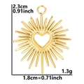 Dimensiones del colgante de corazón de acero dorado con 2,3 cm de alto y 1,8 cm de ancho - Dorado