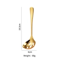 Golden 304 stainless steel colander spoon with polished finish and oval drainage holes - Small Gold Slotted Spoon