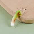 Realistic 3D miniature green onion resin pendant charm accessory measuring 3.7cm long - Roasted Scallion (3.5cm, No Keyring)