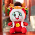 Feestelijk Chinees jaar van het paard mascotte knuffel in rood drakenkostuum - 15cm / Knuffel / Groen