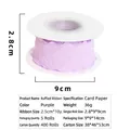 Purple pleated linen ribbon roll for bouquet wrapping and DIY baking crafts 2.5cm size - 2.5cm Cardboard Roll / Purple