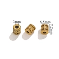 Golden stainless steel bead with leaf relief pattern, dimensions 6.5x7.2mm with 3mm hole - Leaf Relief / Gold