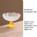 Elegant frosted glass lotus teacup with a yellow stem and 70ml capacity for tea - Yellow