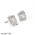 Elegante 18k vergoldete Silberohrringe im Lava-Design mit Perlen und Zirkonia-Steinen - Silber Lava Zirkonia Stil (TE6964-CZ-S)