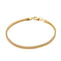 Polished golden stainless steel wheat chain bracelet with secure lobster clasp for men - 2mm Gold Color (KB139952-K)