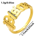 Adjustable gothic BABY letter ring in golden 304 stainless steel for women and men - Pisces / Gold