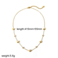Detail of 18k gold plated stainless steel heart necklace with cubic zirconia stones - Heart Zirconia Necklace(STN24226-GO)