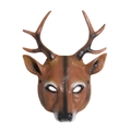 Masque de renne réaliste en mousse PU marron avec textures noires pour Halloween - Taille unique / Masque de cerf marron