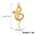 Gold-plated 14K snake pendant with green gem eyes and crystals measuring 2.8cm by 1.3cm - A0192