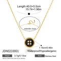 Elegante 18k vergulde roestvrijstalen ketting met zwart emaille en zirkonia steentjes - Knoop Hanger Ketting (JDN0210001)