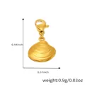 Golden shell-shaped DIY pendant with dimensions of 2.4cm by 1.3cm and lobster clasp - Gold Shell Pendants (D199)