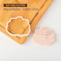 Gift bag shaped cookie cutter and embosser set for Christmas baking, size 8.3x6.8cm - 8.3x6.8cm