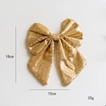 Fiocco di Natale con paillettes dorate, decorazione festiva fai-da-te da 18x15cm - Oro Piccolo