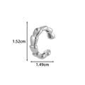 Ασημένιο σκουλαρίκι C-shape bamboo με διαστάσεις 1,52cm ύψος και 1,49cm πλάτος - Σχέδιο Μπαμπού (2626-4#) / Ασημί