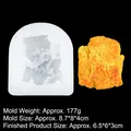 Silikonform für 3D-Brot-Simulation und Gebäck mit unregelmäßiger Gesteinstextur - 3# Felsstruktur Block / 3# Durchscheinend-A644 / Halbtransparent