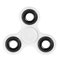 Three-leaf white fidget spinner with black bearing rings on a clean white background - Classic White with Iron Weight
