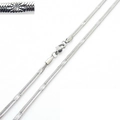 Sleek silver stainless steel flat snake chain necklace with star-cut texture and clasp - 1.5mm / 45cm / Steel