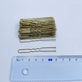 Épingle à cheveux ondulée en U dorée avec règle mesurant environ 6 cm de longueur - Épingle en U régulière / 6cm (50 Pièces/Paquet) / Or